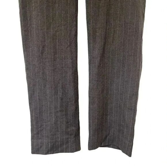 Banana Republic Women's Gray Poly/Rayon/Spandex Pinestripe Wide Leg Trousers - Picture 10 of 14